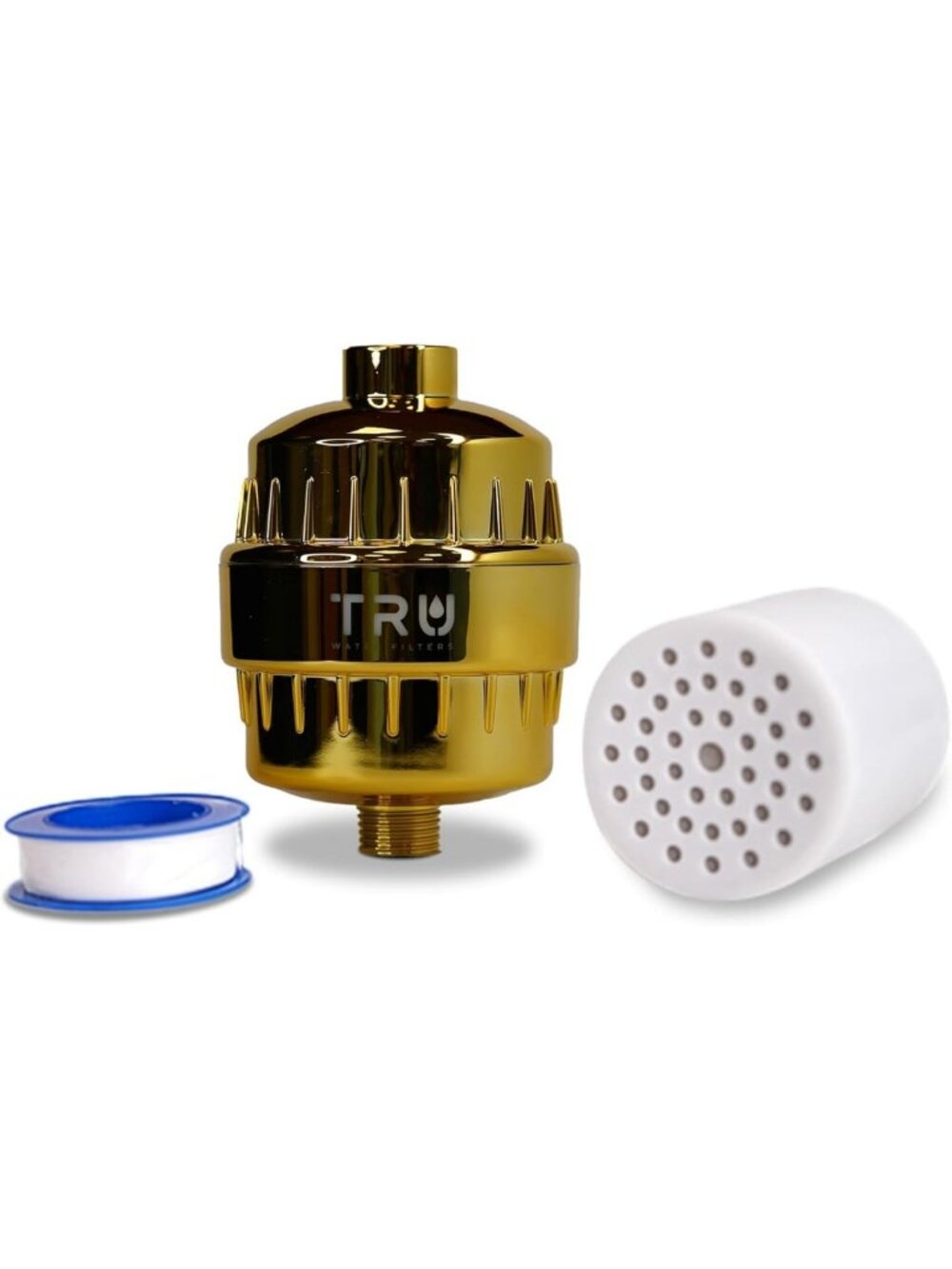 High Output Shower Filter - Reduces Chlorine, Improves Hair & Skin Health, Gold